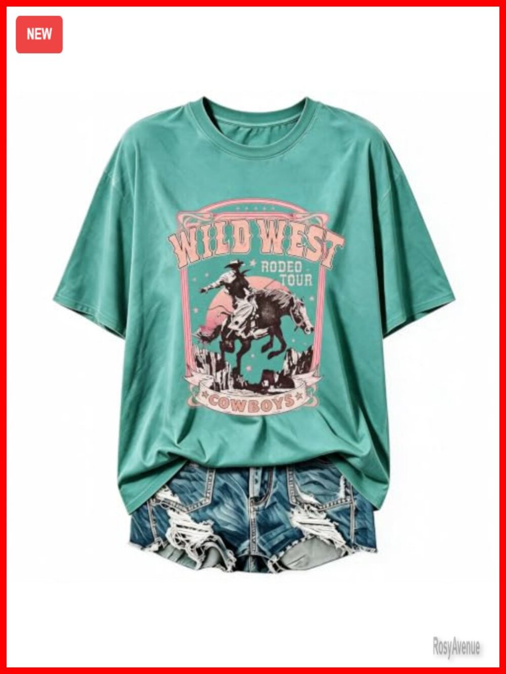 Oversized Western Graphic Tee Short Sleeve